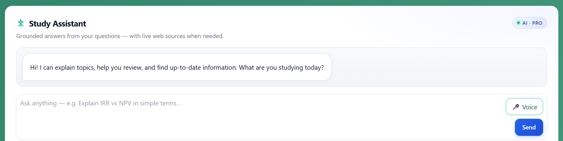 Study Assistant in Timivra Pro